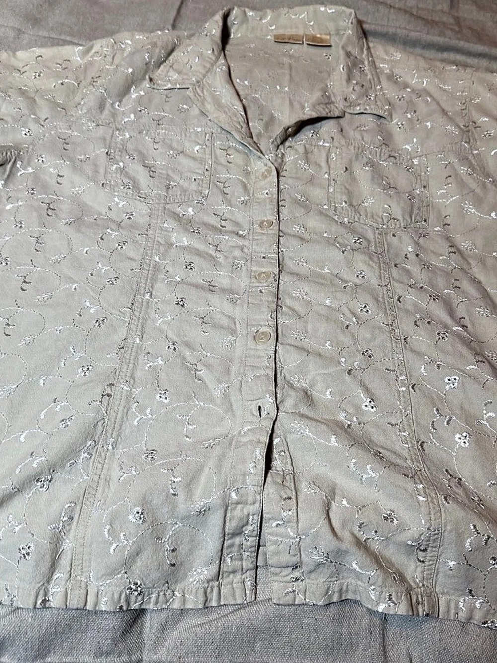 Vintage Bobbie Brooks Floral Button Down Shirt in Cream